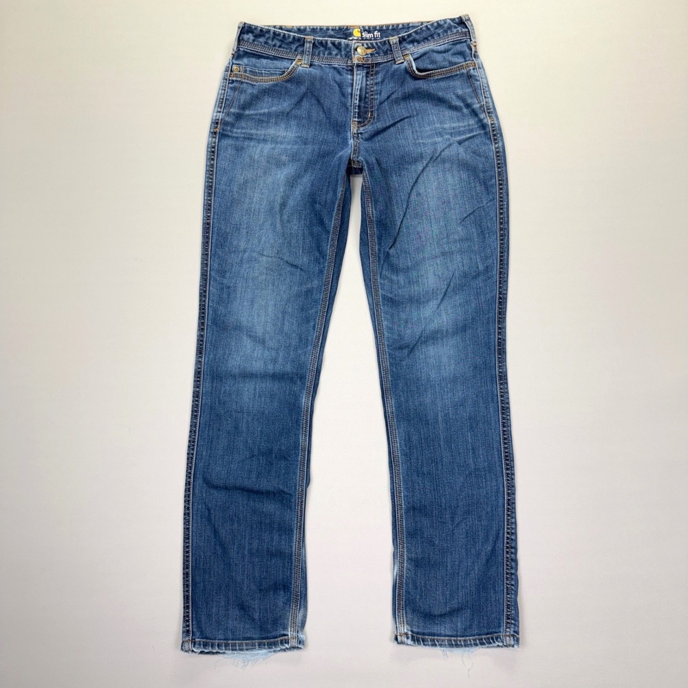 Carhartt Slim Fit Jeans Size 6 Regular Cotton Blend Blue Workwear Gorpcore Denim
